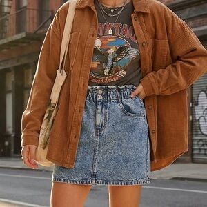 Acid Wash Denim Mini Skirt